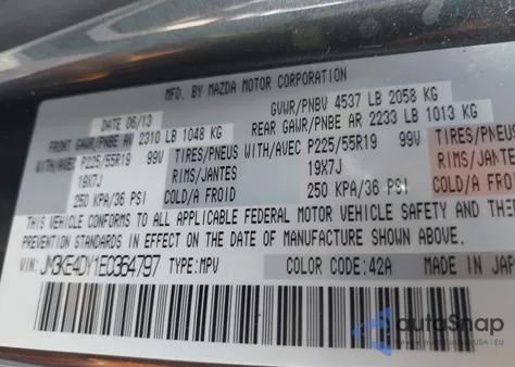 2014 Mazda Cx-5 Gt z USA, uszkodzony, nr VIN JM3KE4DY1E0364797